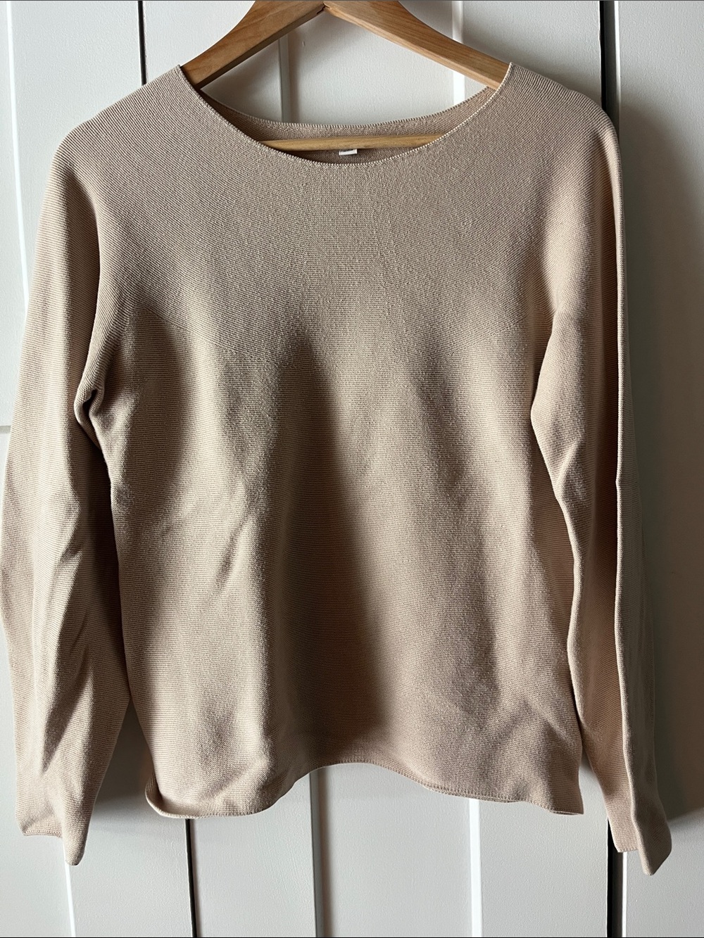 Uniqlo Light Beige Knit cotton Crewneck